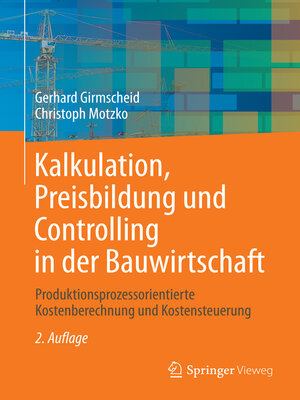 cover image of Kalkulation, Preisbildung und Controlling in der Bauwirtschaft